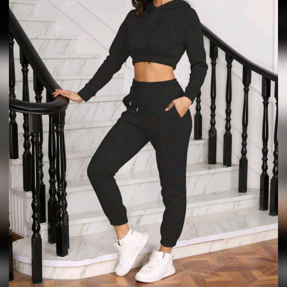 Stylish Black Women's Jogger Set
